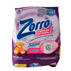 Jabon En Polvo Suavizante Baja Espuma Zorro 800 Gr