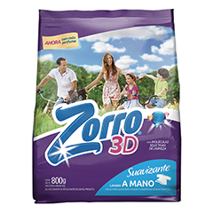 Jabon En Polvo Con Suavizante Zorro 800 Gr