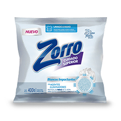 Jabon En Polvo Zorro Lavado A Mano 400Gr