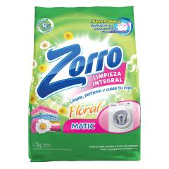 Jabon En Polvo Baja Espuma Fragancia Floral Zorro 3 Kg
