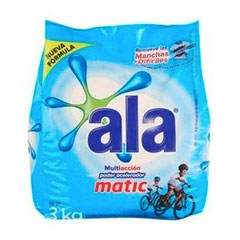   Jabon En Polvo Multiaccion Remueve Manchas Dificil Ala Matic 3 Kg 