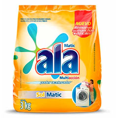 Jabon En Polvo Remueve Manchas Dificil Ala Matic Sol 3 Kg