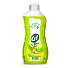 Detergente Lavavajilla Cif Active Gel Limón x 600 Ml.