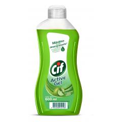 Detergente Lavavajilla Cif Active Gel Limón Verde x 600 Ml.