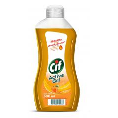 Detergente Lavavajilla Cif Active Gel Naranja x 600 Ml.