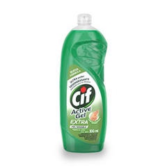 Detergente Lavavajilla Cif Active Gel Pepino Y Limón x 300 Ml.
