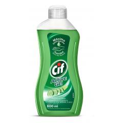 Detergente Lavavajilla Cif Active Gel Pepino y Limón x 600 Ml.