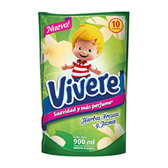   Suavizante Para Ropa Hierbas Frescas Y Jazmin Vivere 900 Ml 