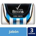 Rexona Jabon De Tocador Futbol Fanatics 3 Un 375 Gr