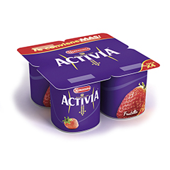 ACTIVIA ENT.FRUTILLA X 4 X 125G C/U
