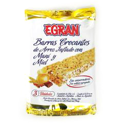 Barra Crocante De Arroz Mani Y Miel Egran 60 Gr
