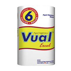 Papel Higienico Hoja Simple Vual 30 Mt 6 Un