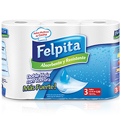 Rollo De Cocina Felpita Doble Hoja X 3 Unidades