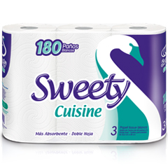   Rollo Cocina Blanco Sweety En Pack 3 Un 60 Pan?Os 