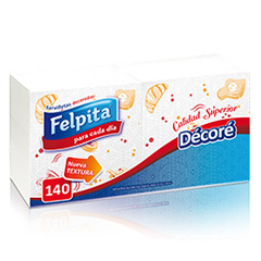   Servilleta Felpita Decorada 140 Un 