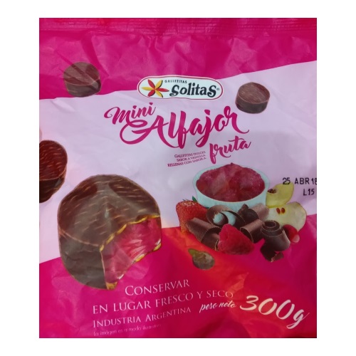Alfajor mini Solitas Fruta 300Gr