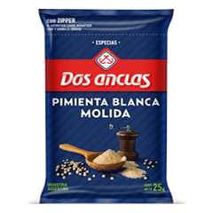 Pimienta Blanca Dos Anclas Molida Sobre x 25 Gr.
