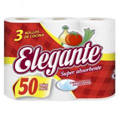 ROLLOS DE COCINA ELEGANTE DOBLE HOJA BLANCO 3X50 PANOS