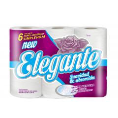 PAPEL HIGIENICO ELEGANTE BLANCO SIMPLE HOJA 6X30MT