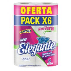 PAPEL HIGIENICO ELEGANTE PREMIUM EXTRA ALOE VERA 6X30MT
