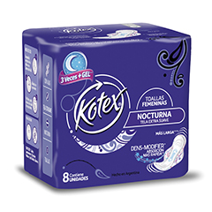 T. Kotex Nocturna C/ Alas Extra Suave x 8 u