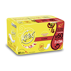 PROT.KOTEX CLASSIC C.OLOR S/P S/A 60UN.