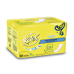 Protectores Diarios Kotex Multiforma  x 20 Unidades