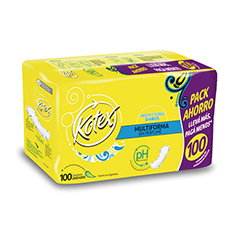 PROT.KOTEX MULTIF. C.OLORES X 100UN.