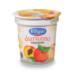 TREGAR YOGUR ENTERO C/FRUTAS DURAZNO 160G