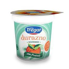 TREGAR YOGUR DESCREMADO C/FRUTAS DURAZNO 160G