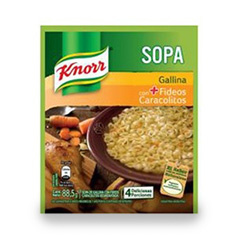 Sopa Knorr Caseras Gallina Con Fideos Caracolitos x 88 Gr.