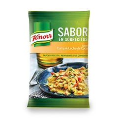 SABOR EN SOBRES KNORR CURRY/L.DE COCO X 4