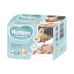 PAÑAL HUGGIES P. 100 DIAS R.N 20UN