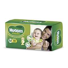 Pañales Huggies Active Sec "M"  x 10 Unidades