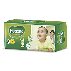 PAÑAL HUGGIES ACTIVE SEC VERDE G 9 UN