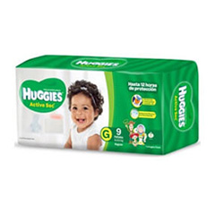 Pañales Huggies Active Sec G x 9 Unidades