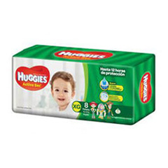 Pañales Huggies Active Sec XG x 8 Unidades