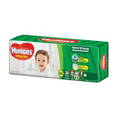 Pan?Al Xg Hiperpack Huggies Active Sec 36 Un