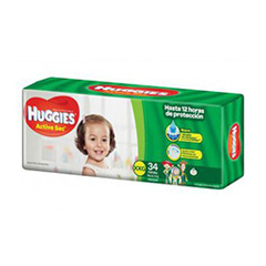 Pan?Al Xxg Hiperpack Huggies Active Sec Toy Story 34 Un