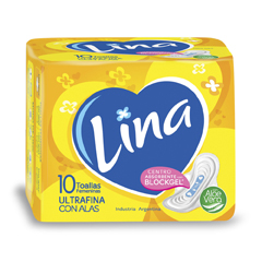 Toallas Femeninas Ultra Finas Con Alas Lina 10 Un