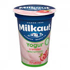 Yogur Milkaut descremado sabor frutilla pote x 200 gr.