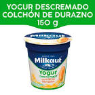 Yogur Milkaut Plus descremado c/trozos de durazno x 125 gr.