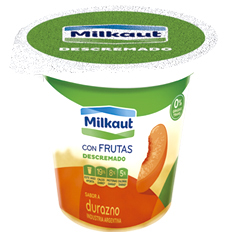 Yogur Descremado Con Trozos De Durazno Milkaut Plus X 150 Gr
