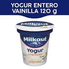 Yogur Entero de Vainilla Fort. Vit. D y Zinc Pote Milkaut 120 gr