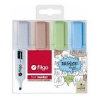 RESALTADOR FILGO TEX MARKER PASTEL X4 BISELAD RETRO 