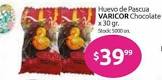 Huevo de Pascua Varicor chocolate x80Gr