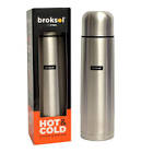 TERMO DE ACERO INOXIDABLE PLATEADO 1 LT BROKSOL