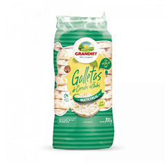 Galletas de Arroz sin TACC sin Sal Multicereal Grandiet 100 Gr