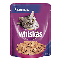 Alimento P/Gato Whiskas Sardina 85 Grs