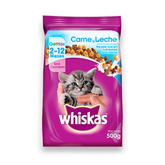Alimento Para Gatos Whiskas Carne Y Leche 500Gr